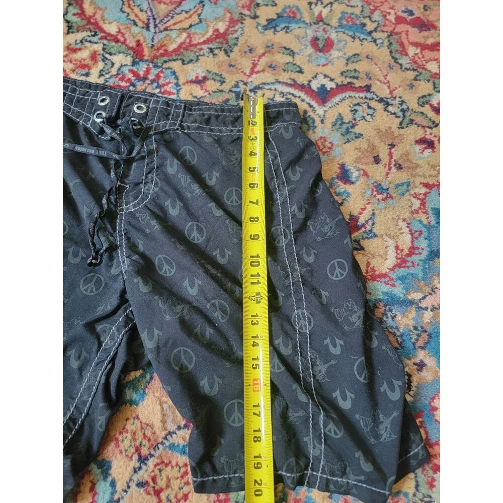 TRUE RELIGION BOARDWALK SWIM TRUNKS CHARCOAL BLACK SIZE 36 MENS